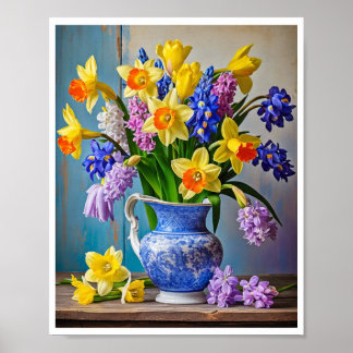 Poster Bouquet de printemps des jonquilles de jonquilles 
