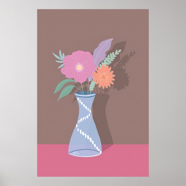 Poster Bouquet de printemps mignon des fleurs modernes (Devant)