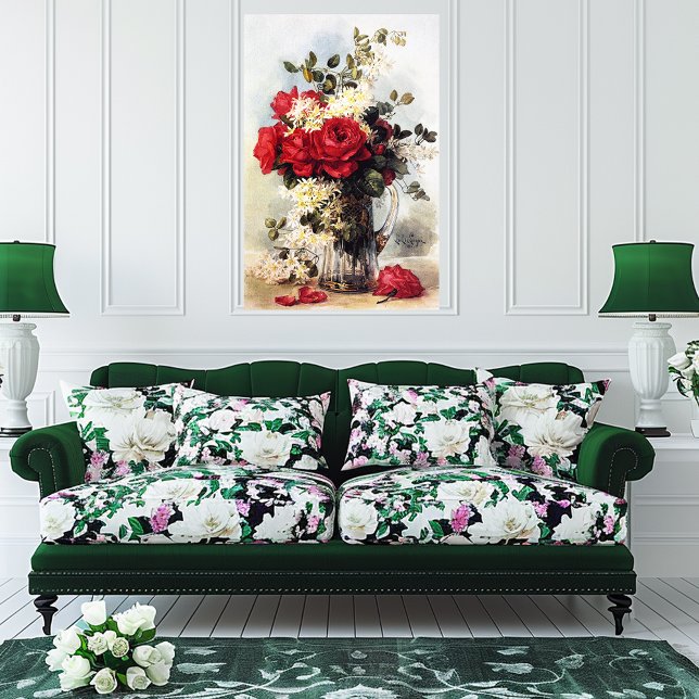 Poster Bouquet de roses rouges Paul-De-Longpre, Redimensi (Créateur téléchargé)