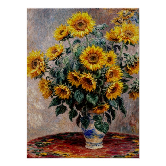 Poster Bouquet de tournesols (Devant)