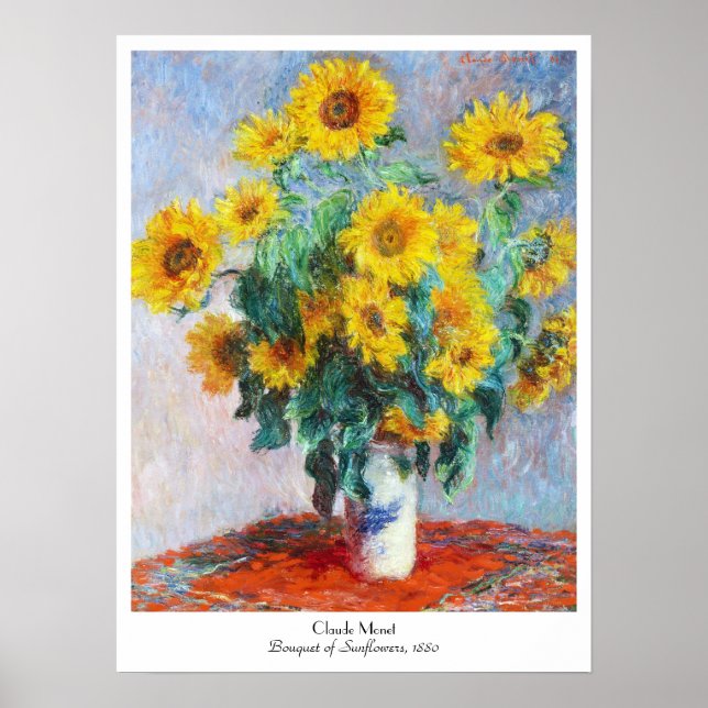 Poster Bouquet de tournesols, 1880 Claude Monet (Devant)