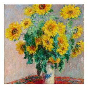 Poster Bouquet de tournesols Claude Monet