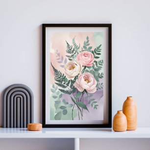 Poster Bouquet Élégant de Renoncules Mur Botanique Doux