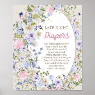 Poster Bouquet fleur sauvage luxueux Late couche de nuit