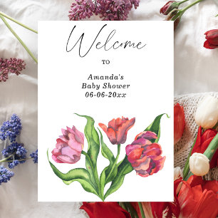 Poster Bouquet fleurs Accueil baby shower fête