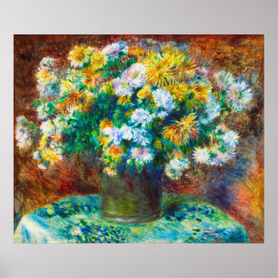 Poster Bouquet floral doré et blanc Art impressionniste