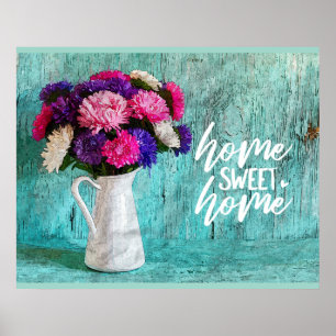 Poster Bouquet Floral Maison Sweet Home