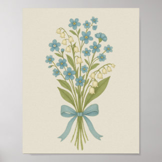 Poster Bouquet floral vintage sur l'art botanique du parc