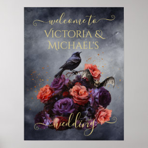 Poster Bouquet mariage gothique vampire chauve-souris moo