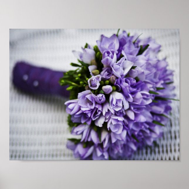Poster Bouquet nuptial Lavender Crocus (Devant)