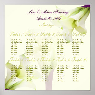 Poster Bouquet PixDezines, lys calles blancs