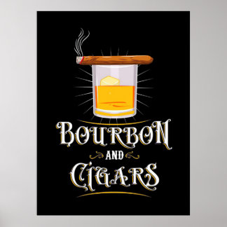 Poster Bourbon Et Cigares