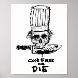 Poster Bourdain Cuire Gratuitement Ou Mourir Drôle Chef C