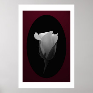 Poster Bourgeon rose (noir et blanc)