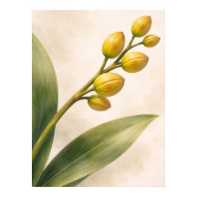Bourgeons d'orchidée Phalaenopsis jaune botanique