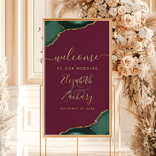 Poster Bourgogne Agate Vert Émeraude 32x48 Mariage Bienve