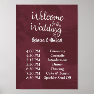 Poster Bourgogne et doréMariage Ordre des événements P