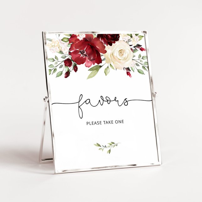 Poster Bourgogne fleurs faveurs s'il vous plaît prendre u (Créateur téléchargé)