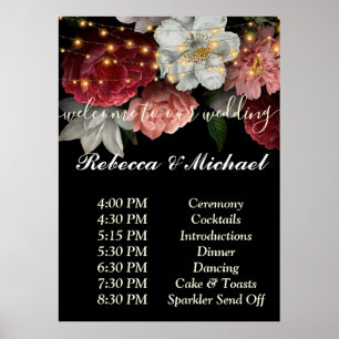 Poster Bourgogne Floral Rustic string ligOrdre des événem