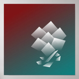 Poster Bourgogne turquoise blanche