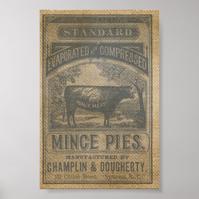 Poster Bourrage Mince Pies Annonce Vintage (Devant)
