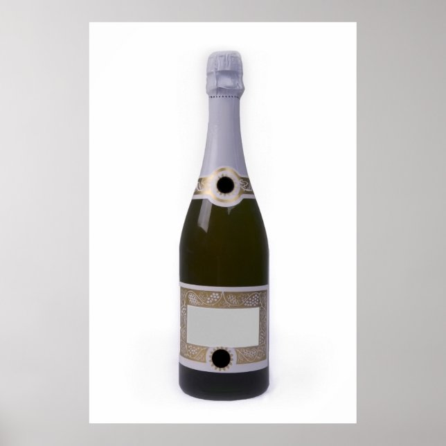Poster Bouteille de Champagne avec étiquette vierge (Devant)