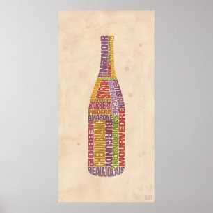 Poster Bouteille de mot de vin de Bourgogne
