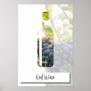 Poster Bouteille de vin rouge personnalisée avec photo et