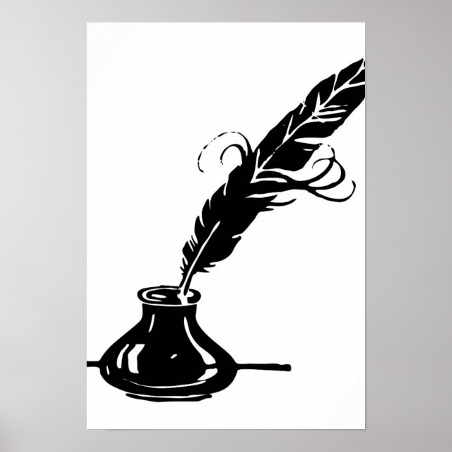 Poster Bouteille d'encre et de talon (Devant)