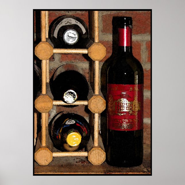 Poster Bouteilles à vin (Devant)