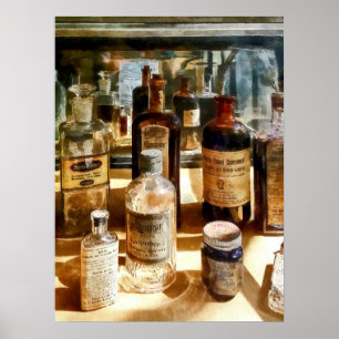 Poster Bouteilles de médecine en Coque de verre
