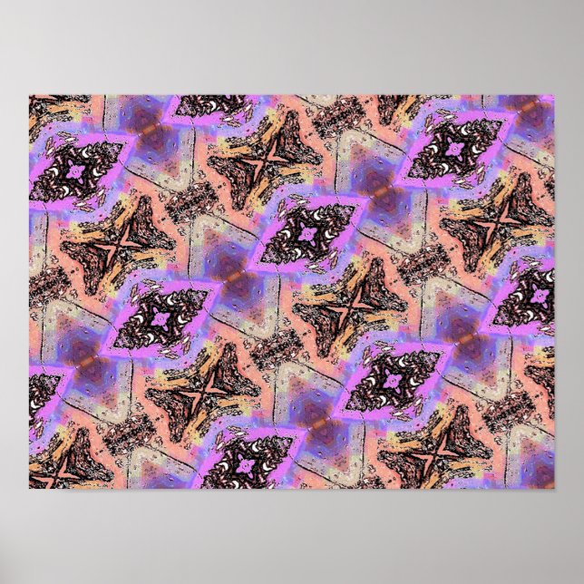 POSTER BOUTEILLES ET BOGUES ABSTRAIT MOTIF (Devant)
