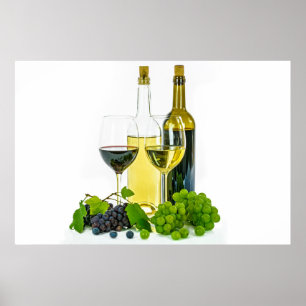 Poster Bouteilles et verres à vin de la Vie morte