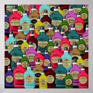 Poster Bouteilles Toniques Apothécaires Docteur en sorciè