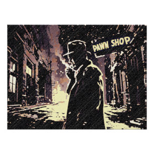 Poster Boutique de prêteur sur gages Style Pop Art Rétro
