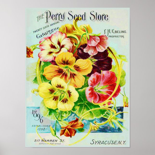 Poster Boutique Perry Seed Publicité Vintage (Devant)