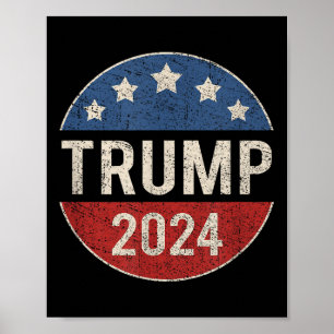 Poster Bouton de campagne rétro Trump 2024 Re Elect Presi