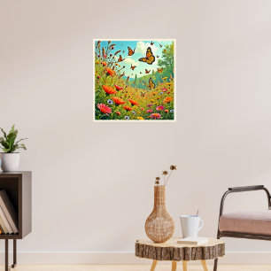 Poster Bouton Fleur sauvage vibre Joy Design