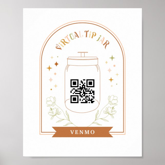 Poster Bouton virtuel Analyser QR Code Cash App Paiement  (Devant)