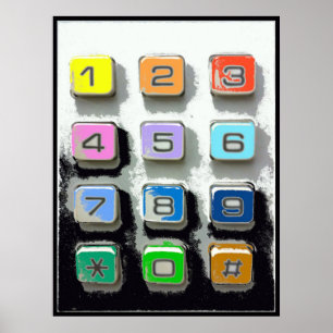 Poster boutons colorés de téléphone