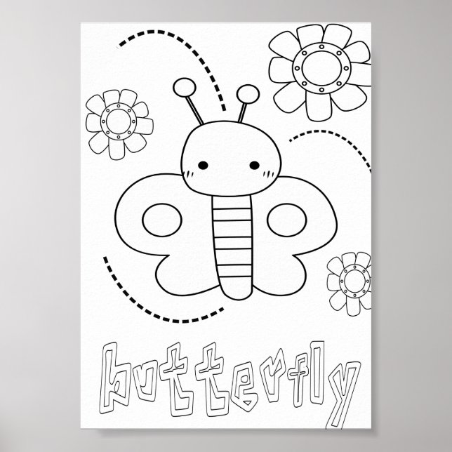 Poster Boutons de coloration mignon (Devant)