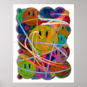 Poster Boutons de visage