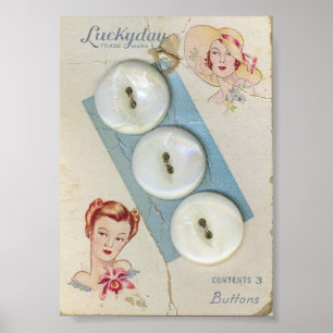 Poster Boutons vintages et dames