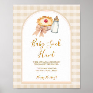 Poster Bow Little Cutie Pie Pastel En vichy Baby Sock Hun