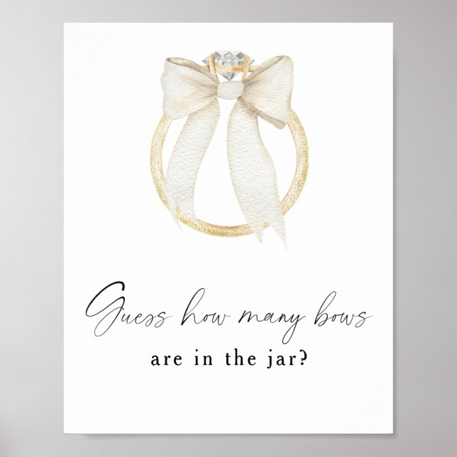 Poster Bow & Ring Bridal shower - How Many Bows (Devant)