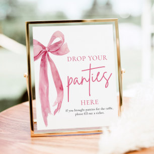 Poster Bow Rose Blush Déposez Vos Culottes Ici Jeu