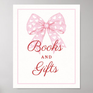 Poster Bow rose Chérie Baby shower Livres et Cadeaux