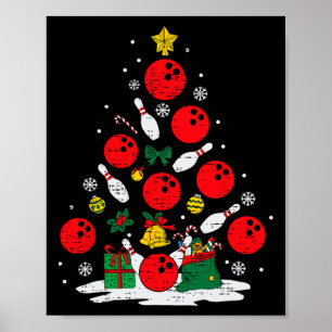 Poster Bowler Noël Tree Lights Xmas Bowler Me Sport
