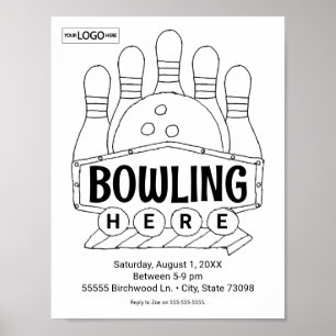 Poster Bowling Anniversaire Bowling Art Coloriage Art Act
