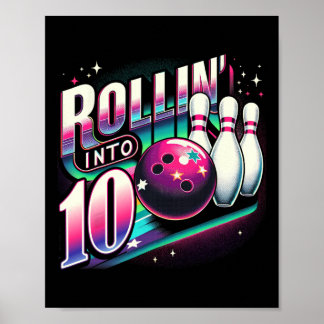 Poster Bowling Anniversaire Faire Défiler Dans 10 Party 1